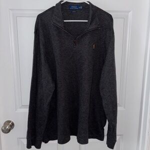 Polo Ralph Lauren Men XL Quarter 1/4 Zip Estate Rib Gray Pullover Sweater